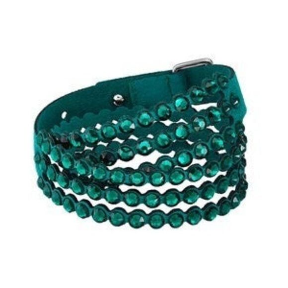 Swarovski Women's Power Green Fabric Crystals Bracelet - Picture 1 of 3
